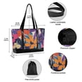 thumbnail image 2 of FORMRS Canvas Laptop Tote Bag for Women with 15.6" Computer Compartments Shoulder Handbag, Colorful Painted Flowers Pattern, 2 of 7