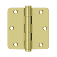 thumbnail image 3 of 3.5" x 1/4R Solid Brass Hinge 2/pk - Polished Brass, 3 of 3