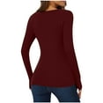 thumbnail image 5 of Wancir Long Sleeve Thermal Shirt for Women Light Fleece Tops Fall 2024 Crew Neck Casual Basic T-Shirts, 5 of 8