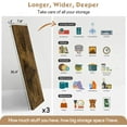 thumbnail image 5 of 36 Inch Floating Shelves for Wall Long Set of 3, Large Deep Wall Shelves for Bedroom Living Room Decor, Rustic Wood Floating Shelf for Kitchen Closet Office TV Plants Books (Dark Brown), 5 of 7