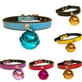 thumbnail image 3 of Walbest Leather Cat Collar with Bell Adjustable Small Pet Kitten Collars, 11 Style, 3 of 7