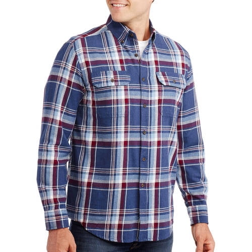 Faded Glory - Faded Glory Long Sleeve Flannel Shirt - Walmart.com ...
