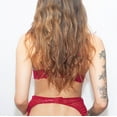 thumbnail image 3 of Women's Sexy Lace Embroidery Bra Underwire Balconette Bra Set 4 piece, 3 of 5