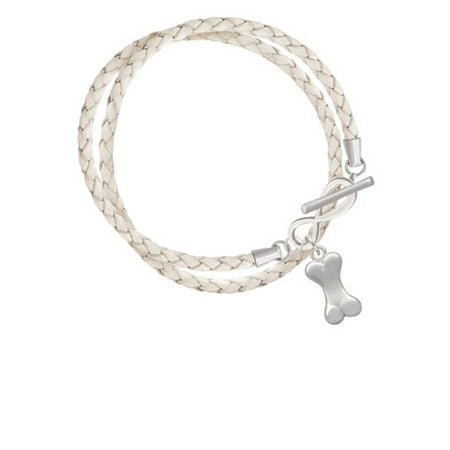 Delight Jewelry 3 D Dog Bone Elegant Infinity White Leather Wrap Delight Jewelry 3 D Dog Bone Elegant Infinity White Leather Wrap Bracelet