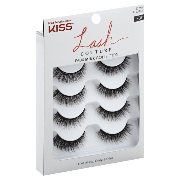 KISS Lash Couture Faux Mink False Eyelashes, Jubilee Multipack, 4 Pairs