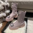 thumbnail image 7 of Fesfesfes Women's Fall Single Boots Thick Sole Platform Heel Front Zipper White Short Boots Rhinestone Slim Boots Black Boots For Women Knee High 5.5(36), 7 of 7