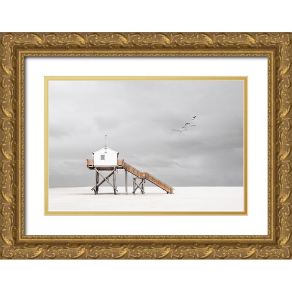 Endermann, Rolf 32x23 Gold Ornate Wood Framed with Double Matting Museum Art Print Titled - On the beach