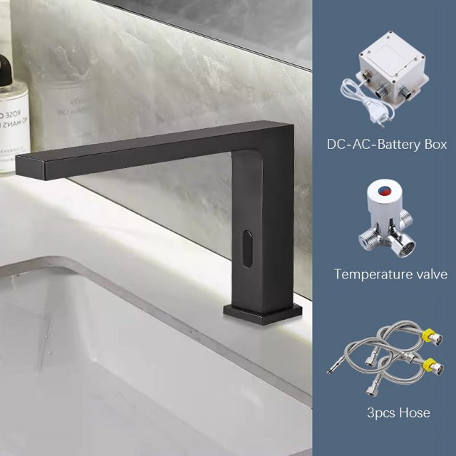 Grifo de fregadero de baño sin contacto, Sensor automático de manos libres, grifo de lavabo de baño inteligente, grifo de fregadero frío/mezcla