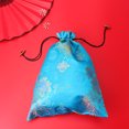 thumbnail image 2 of EeaseCA Silk Drawstring Bag Chinese Style Jewelry Pouch Storage Bag for Wedding Party (Blue, Random Pattern), 2 of 8