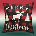 thumbnail image 5 of Melitta Christmas Throw Pillow Cover, 17 x 17 Inch Winter Xmas Holiday Rustic Farmhouse Linen Cushion Case for Sofa Couch Set of 4, 5 of 8