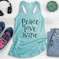 thumbnail image 2 of Peace Love Wine Tank Top, Ladies Racerback Tank Top, Alcohol Tank, Party Tank, Cancun, Small, 2 of 3