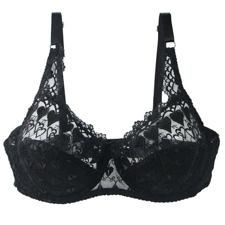 

Fengqque Women s Lace With Steel Ring Solid Color Sexy Double Breasted Push Up Bra