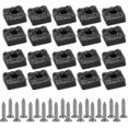 thumbnail image 1 of Set Of 20 Square 30mmx30mm Rubber Furniture Leg Protectors For Wooden Floors, Screw On Non-slip Pads Black, 1 of 5
