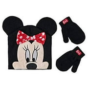 Beanie Cap - Disney - Minnie Mouse - Polka Dot Bow Mittens Set