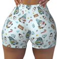 thumbnail image 2 of Picia Winter Wonderland Light Blue Printed Workout Shorts for Women Seamless Scrunch Butt Lifting High Waisted Yoga Gym Booty Running Moisture-wicking Short Pants-Small, 2 of 9