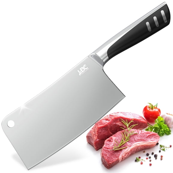 Lux Decor Kitchen Butcher Knife Stainless Steel - 7 Inch Multi Purpose Best for Home Kitchen and Restaurants Chef Knife Heavy Duty Chopper Meat Cleaver