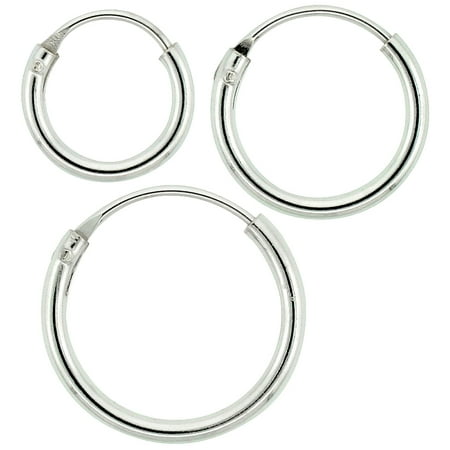 3 Sets Sterling Silver 8mm 10mm 12mm Tiny Endless Hoop Earrings 3 Sets Sterling Silver 8mm 10mm 12mm Tiny Endless Hoop Earrings Set