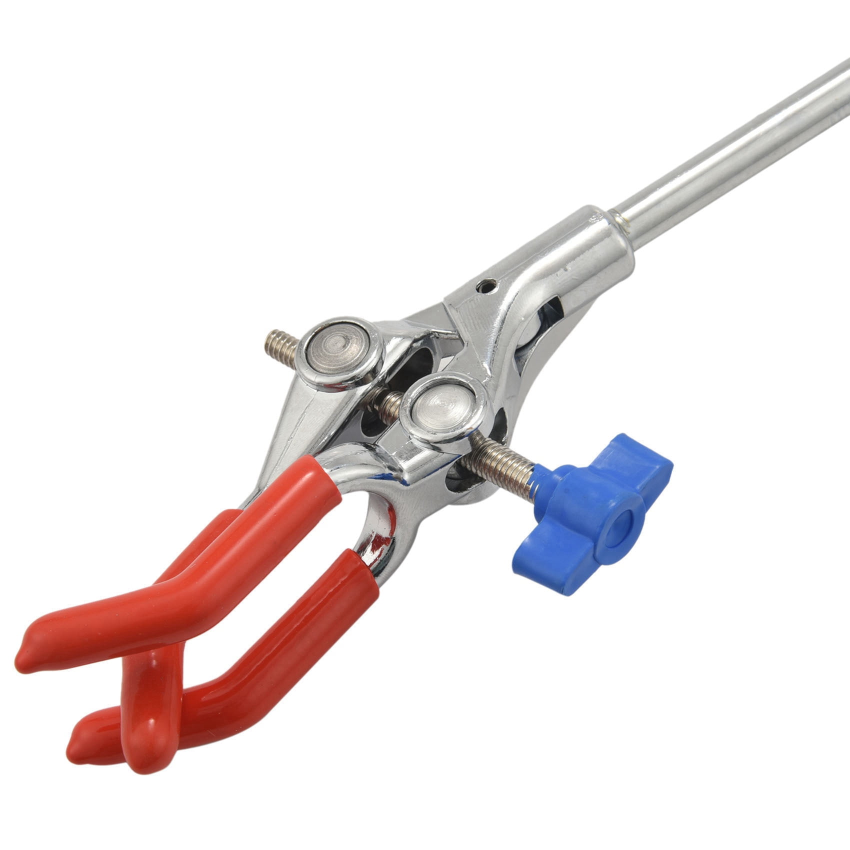 3X Lab Clamp 3 Finger Style Rubber-Coated Head A Black Laboratory Stand Clip,3 x 3 finger lab clamp 3 x black lab stand clip,Red & black