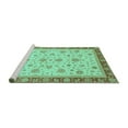 thumbnail image 2 of Ahgly Company Machine Washable Indoor Square Oriental Turquoise Blue Traditional Area Rugs, 7' Square, 2 of 4