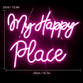 thumbnail image 3 of Our Happy Place LED Neon Sign for Wall Decor, USB Power Led Neon Lights for Bedroom, Birthday Wedding Party Decoration Neon Sign for Selfie Point - 13.7x10.6 Inch - Pink, 3 of 7