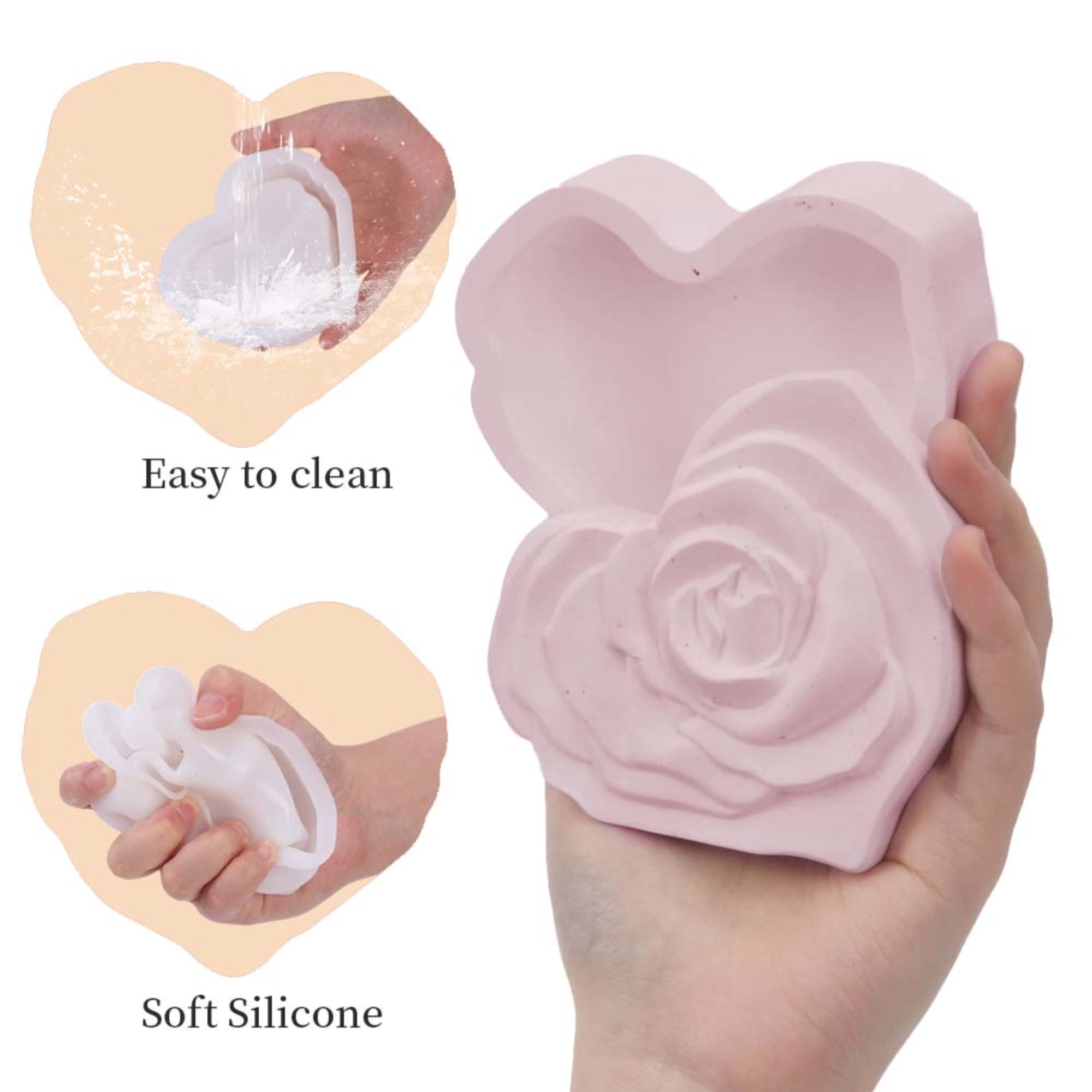 Heart Jars Resin Molds with Lid, Epoxy Molds Silicone for Storage Bottle,Candle Holder,Jewelry Trinket Container, Epoxy Casting Craft, Gifts