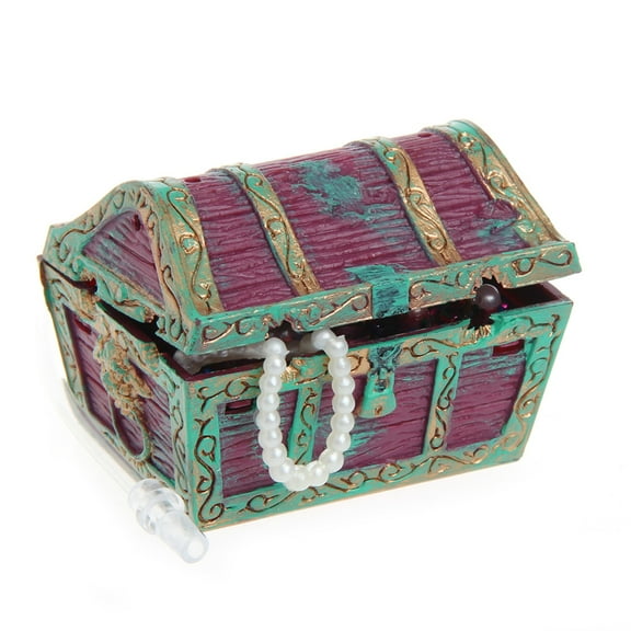 Aquarium Decorations Resin Treasure Chest Small Fortune Box Fish for Tank Ornament Landscaping Accessories 2.4x1.8x1.7 I