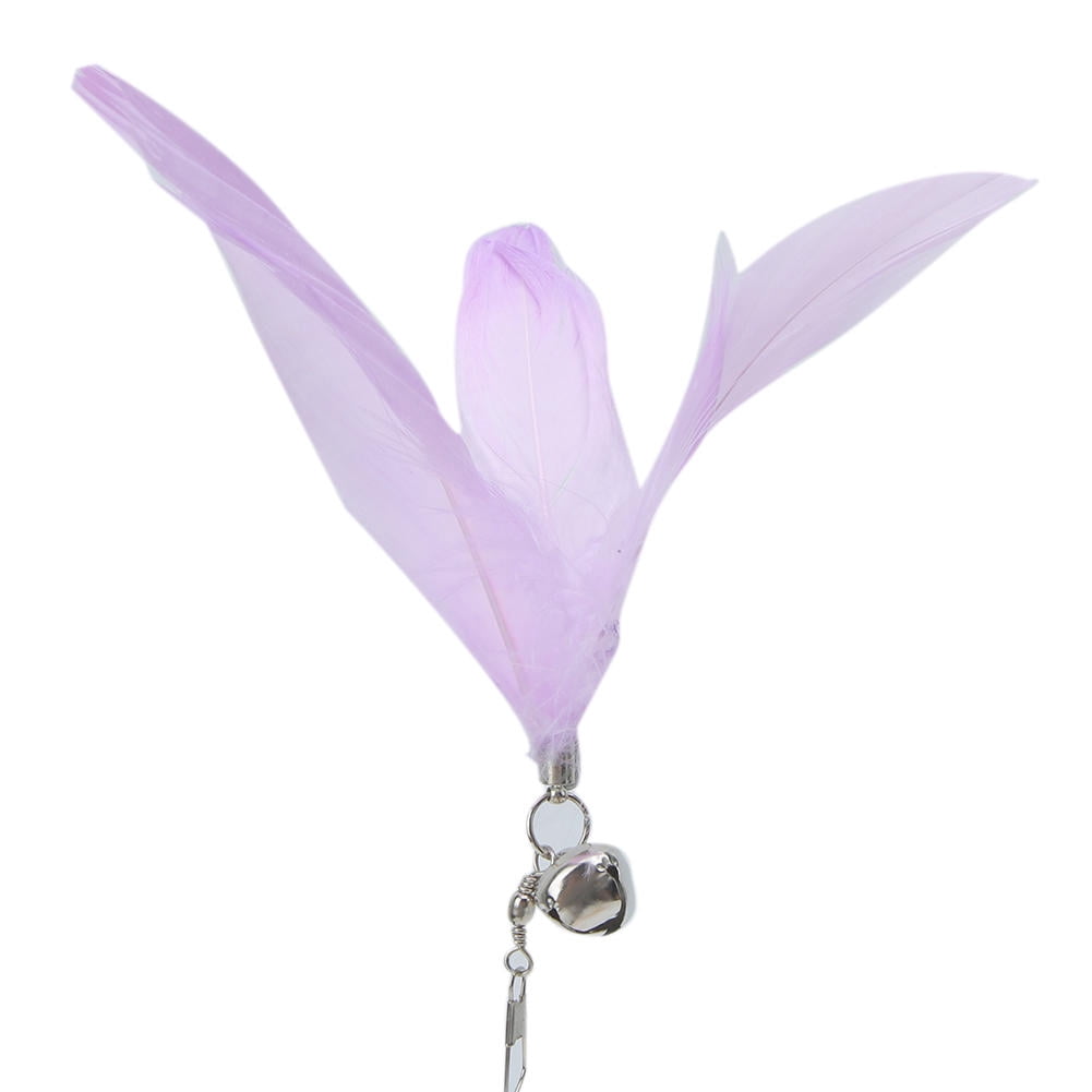YAHHU Telescopic Feather‑Bell Cat Toy with 4 Color‑Change Heads, Wooden Handle, Interactive Hunting Play