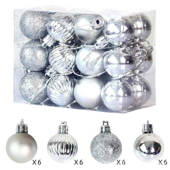 ZSBCMY Christmas Tree Decorations, Hanging Baubles, Shatterproof Ornaments, Electroplating Balls Set, 24pcs Holiday Decor, Perfect for Home, Wedding and Party Decorations