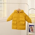 thumbnail image 3 of Hotiary Toddler Boys Girls Warm Winter Coat Baby Mid Long Hooded Windproof Puffer Jacket Kids Padded Down Outwears with Pockets for 3-12 Years Yellow, 3 of 6