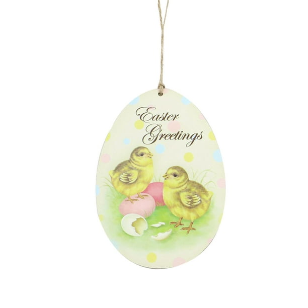 Adornos colgantes de Pascua para el árbol, letrero decorativo, suministros, adorno colgante de madera para decoración del hogar, decoración de primavera para la puerta, festivo Polluelo