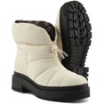 thumbnail image 5 of Guess Leeda Women's Padded Synthetic Drawstring Ankle Boot In Cream Size 7.5, 5 of 6