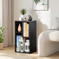 thumbnail image 1 of VECELO Bookcase Wooden Bookshelf with 3-Shelf Storage, Freestanding Organizer Display Shelf for Living Room Home Office, Black, 1 of 4
