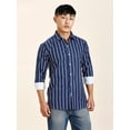 thumbnail image 4 of TryBuy Bradford Striped Men's Button-Up Shirts, Full Sleeves Casual Dress Shirt, Sizes L, 4 of 9