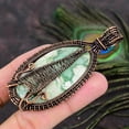 thumbnail image 3 of Natural Variscite Gemstone Handmade Copper Wire Wrap Gift Pendant 3.15, 3 of 4