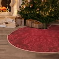 thumbnail image 5 of Rateoe Vintage Burgundy Pattern Christmas Tree Skirt with Ties , Christmas Tree Decorations, Farmhouse Christmas Decor Xmas Holiday Decorations-36", 5 of 6