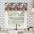 thumbnail image 4 of Christmas Candy Valances for Windows Pink Ginger Bread House Xmas Tree Snowflake Rod Pocket Curtain Valance Window Treatment Short Curtains for Kitchen Living Room, 60"x18", 4 of 5