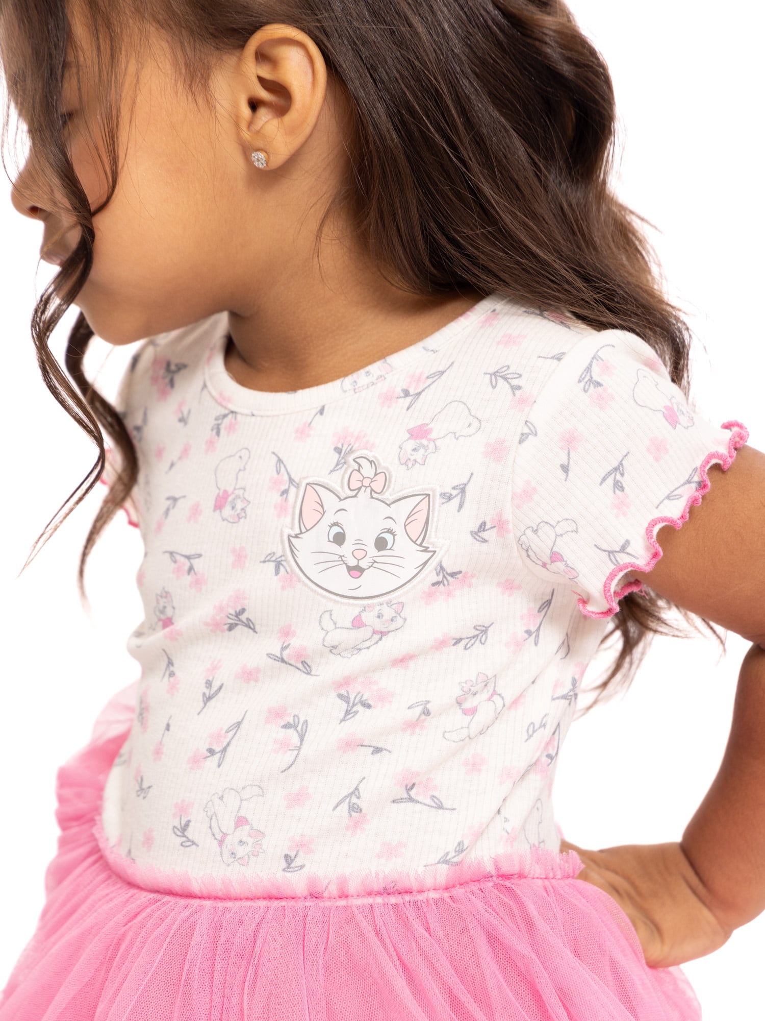 Disney Classics Marie Toddler Girls Graphic Tutu Dress with Short Sleeves, Sizes 12M-5T