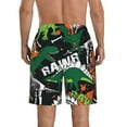 thumbnail image 3 of KLL Dinosaur Skeleton Men's Casual Summer Beach Shorts Hawaiian Shorts with Pockets-Medium, 3 of 5