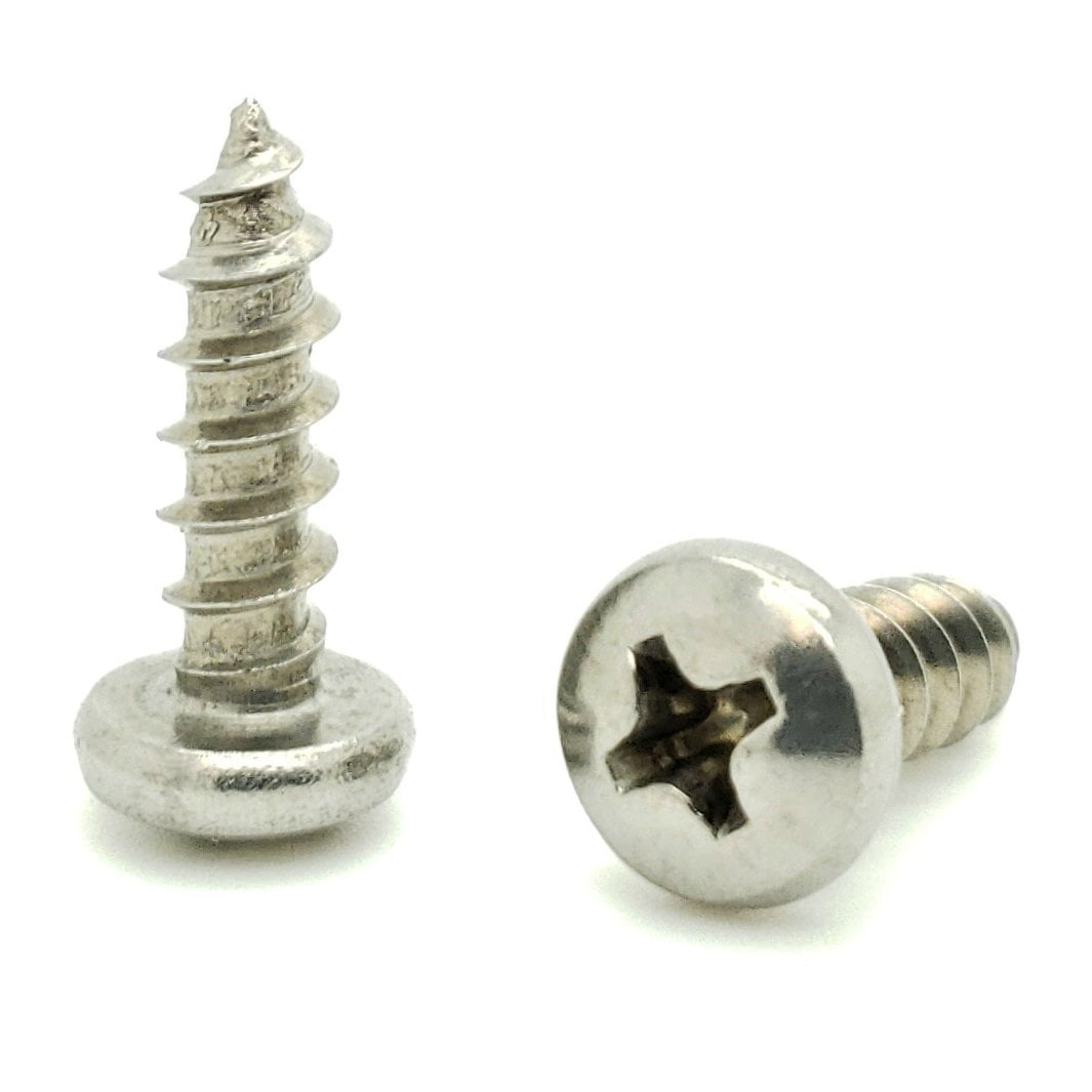100 Qty 10 x 5/8" 304 Stainless Steel Phillips Pan Head Wood Screws