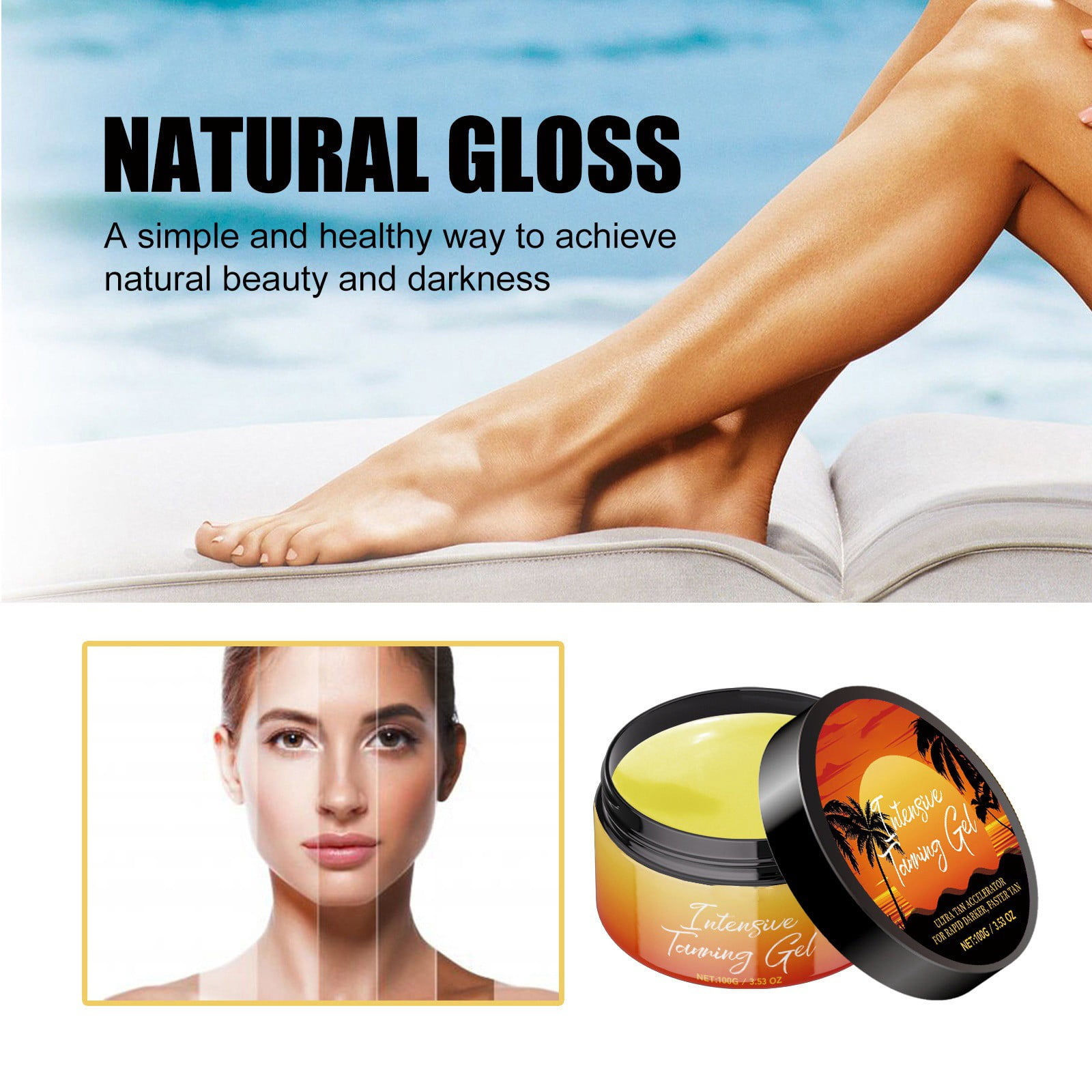 Yolmart Black Aiding Care Gel: Fast Tanning At Beach And Seaside In ...