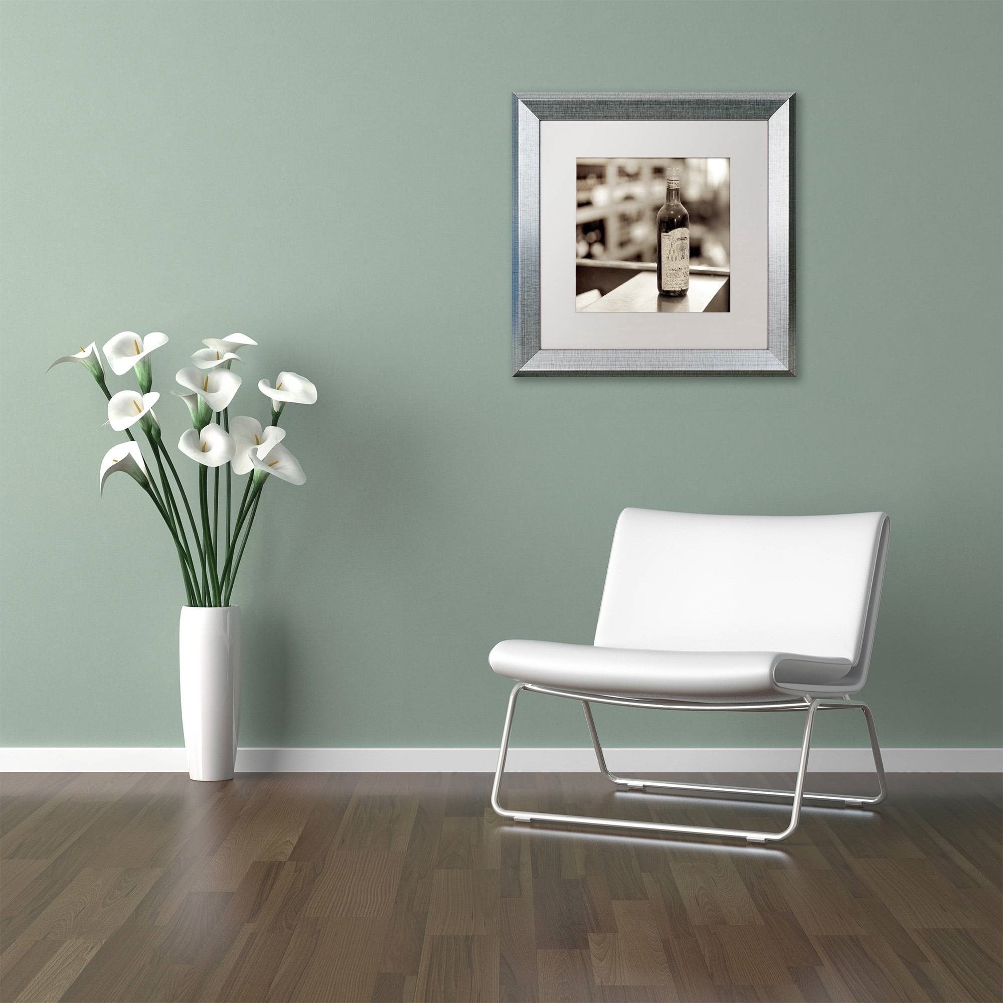 Trademark Fine Art "Tuscany Caffe III" Canvas Art by Alan Blaustein, White Matte, Silver Frame