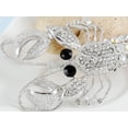 thumbnail image 5 of Silvery Tone Iridescent Clear Rhinestones Gothic Nautical Lobster Crab Brooch Pin, 5 of 5
