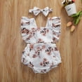 thumbnail image 7 of Seyurigaoka Baby Girls Clothes Set, Floral Print Sleeveless Romper and Headdress, 7 of 7