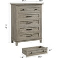 thumbnail image 2 of 5 Dresser for Bedroom, 41.3" Tall Vertical Drawer Dresser with Large Storage, Freestanding Wooden Closet Chest for Bedroom, Living Room, Grey, 2 of 6