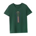 thumbnail image 4 of Camiseta para mujer de verano simple y ligera con cuello redondo para viajes de compras navideñas , Verde, xxl, 4 of 7