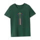 thumbnail image 4 of Camiseta para mujer de verano simple y ligera con cuello redondo para viajes de compras navideñas Verde, 4 of 7