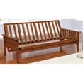 thumbnail image 1 of BOWERY HILL Solid Wood Futon Frame in Medium Walnut, Full Size, Heavy Duty 600lbs. Limit, 1 of 1