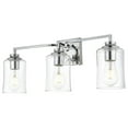 thumbnail image 2 of Living District Ronnie 3 Light Chrome And Clear Bath Sconce, 2 of 6
