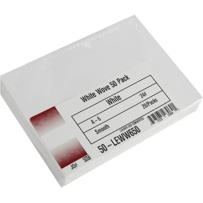 Leader Paper Products A6 Envelopes, 4.75' x 6.5', 50/Pkg