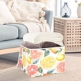 thumbnail image 3 of Yayeee Collapsible Cube Storage Bin with Lid Fabric Closet Decorative Basket with Handles, Candy Lemon Slices, 3 of 7